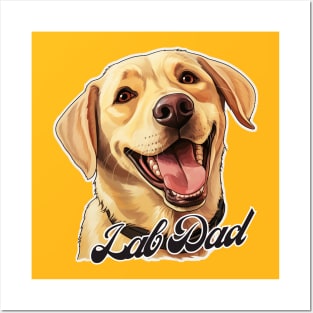 Yellow Lab Dad Dad T-Shirt - Dog Lover Gift, Pet Parent Apparel Posters and Art